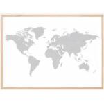 Affiches grises imprimé carte du monde 