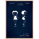 Bildverkstad Dessin de brevet - Betty Boop - Bleu Poster (21x29,7 cm (A4))