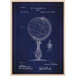 Bildverkstad Dessin de brevet - Globe terrestre - Bleu Poster (70x100 cm)