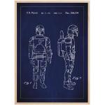 Bildverkstad Dessin de brevet - Star Wars - Boba Fett - Bleu Poster (50x70 cm)