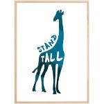 Affiches bleues à motif girafes 