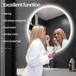 Miroirs de salle de bain blancs lumineux diamètre 80 cm modernes 