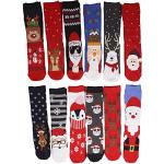 BILL TORNADE 12 paires de chaussettes Noël en coton unisexe Noel - TU Multicolore
