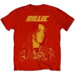 T-shirts rouges Billie Eilish Taille S look fashion pour homme 