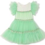 Robes à manches courtes Billieblush vert jade en tulle à sequins Taille 12 ans pour fille en promo de la boutique en ligne Farfetch.com 