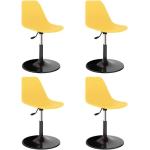 Chaises de salle à manger jaunes à hauteur réglable en lot de 4 scandinaves 