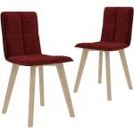 Chaises de salle à manger rouge bordeaux en hêtre en lot de 2 scandinaves 