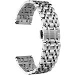 Bracelets de montre argentés en acier à à boucle déployante look fashion en acier pour homme 