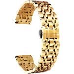 Bracelets de montre dorés en acier à à boucle déployante look fashion en acier pour homme 