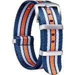 Bracelets de montre bleu marine en acier imperméables look militaire en nylon pour femme 