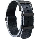 Bracelets de montre gris acier en acier imperméables look militaire en nylon pour femme 