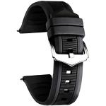 Bracelets de montre noirs look fashion en silicone pour homme 