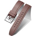 Bracelets de montre marron imperméables look sportif en silicone pour homme 