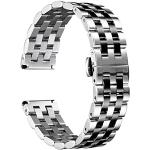 Bracelets de montre argentés en acier à à boucle déployante look fashion en métal pour homme 