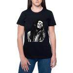 T-shirts noirs à manches courtes Bob Marley à manches courtes à col rond Taille XS look fashion pour femme 