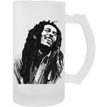 BIOCLOD Bob Marley Content Transparent Tasse Pour Bière Avec Poognée Transparent Mug For Beer