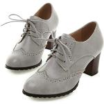 Chaussures casual grises à bouts ronds Pointure 41 look casual pour femme 