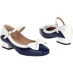 Chaussures à boucles bleus foncé à bouts ronds Pointure 37 look casual pour femme 