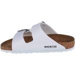 Sandales Birkenstock Arizona blanches en cuir à bouts ouverts Pointure 41 look fashion pour femme en promo 