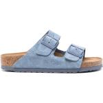 Sandales plates Birkenstock Arizona bleus bleuet en velours éco-responsable à bouts ronds Pointure 35 