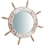 Miroirs muraux Biscottini bleu marine à effet vieilli en bois avec cadre shabby chic 