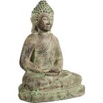Biscottini - Statuette de Buddha en plâtre teinte finition vieillie aux dimensions L38xPR28 Xh55 cm
