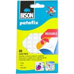 BISON - Pàte à fix patafix 80 pastilles adhésives détachables et réutilisables, blanches