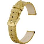 Bracelets de montre dorés look fashion en cuir pour homme en promo 