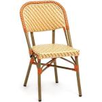 Chaises de jardin design orange en aluminium empilables 
