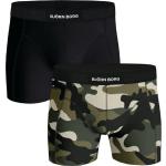 Bjorn Borg 2-Pack Camo Print & Solid Premium Boxer Trunks, Noir/Kaki L