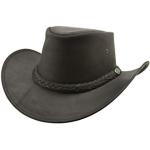 Chapeaux de cowboy noirs tressés en cuir Pays Taille XL look fashion pour femme 