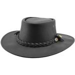 Chapeaux de cowboy noirs en cuir de vache Taille S look fashion pour femme 