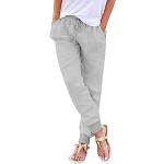 Pantalons taille haute gris en velours à sequins Taille 3 XL plus size look casual pour femme 