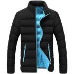 Vestes de ski d'automne bleues en flanelle imperméables coupe-vents à capuche à manches longues Taille XL look militaire pour homme 