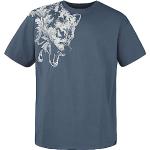 T-shirts Black Premium by EMP bleus en coton à motif loups à manches courtes lavable en machine à manches courtes à col rond Taille XL look Rock pour homme 