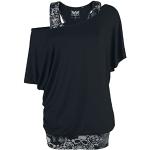 T-shirts Black Premium by EMP gris foncé en viscose à motif têtes de mort à manches courtes lavable en machine à manches courtes Taille XL look fashion pour femme 