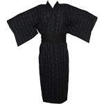 Black Sugar Kimono Noir Homme Pyjama Ceinture Japonais Traditionnel Yukata Samurai Coton De Bonne Qualité Résistant Maison Sortie (L)