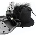 Chapeaux de déguisement Black Sugar noirs à perles à motif papillons Tailles uniques look gothique pour femme 