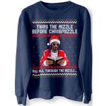 BlackMacaw Snoop Dogg Pull de Noël, pull de Noël moche drôle, pull de Noël, pull de Noël, Gangsta Wrapper, pull de vacances, bleu marine, XL