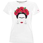 T-shirts blancs à manches courtes Frida Kahlo à manches courtes Taille L look fashion pour femme 