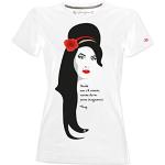 Blasfemus T-shirt pour femme Amy Winehouse manches courtes, Blanc, X-Large