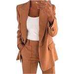 Doudounes fines marron en daim imperméables coupe-vents à manches longues Taille 3 XL plus size look fashion pour femme 
