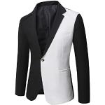 Vestes de costume blanches à carreaux à motif animaux Taille L look casual pour homme 