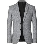 Vestes de survêtement de mariage de printemps grises en velours à capuche Taille XXL look fashion pour homme 