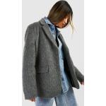 Manteaux en laine Boohoo gris anthracite à manches longues Taille XXL look fashion pour femme en promo 