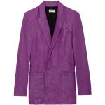 Vestes en cuir Zadig & Voltaire violettes à effet froissé en cuir d'agneau Taille S pour femme 