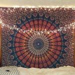 Linge de lit multicolore à motif mandala 