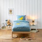 Linge de lit Bleu calin bleu en coton made in France pour enfant 