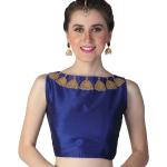 Lehengas choli de mariée bleu marine imprimé Indien à perles à motif bateaux pour femme 
