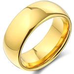 Alliances de mariage Bling Jewelry dorées en titane finition brillante look fashion pour homme 